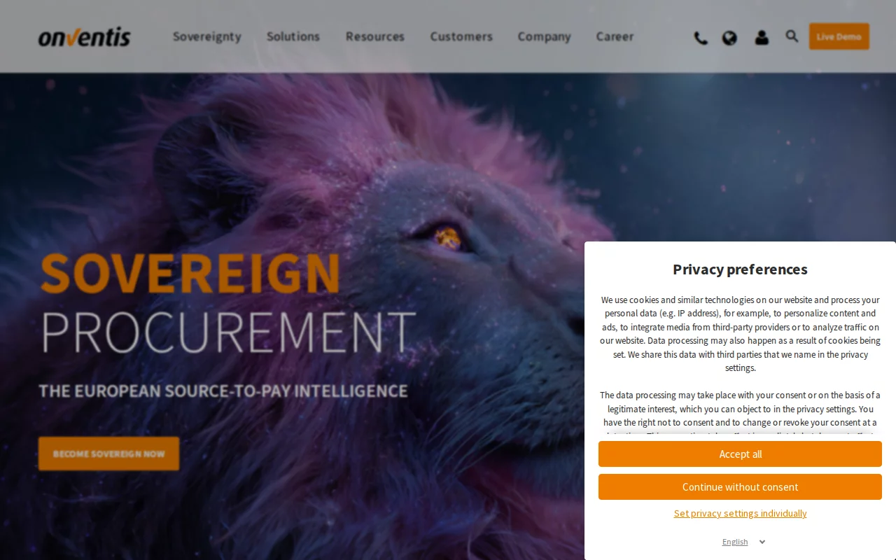 Onventis screenshot