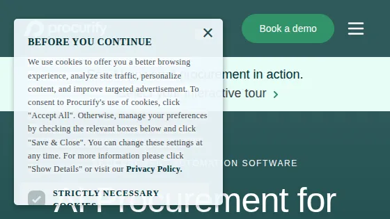 Procurify screenshot